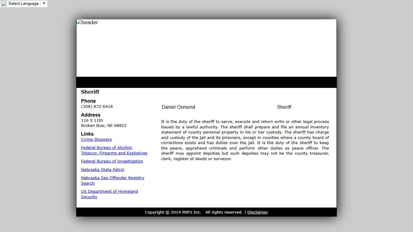 Custer County Sheriff